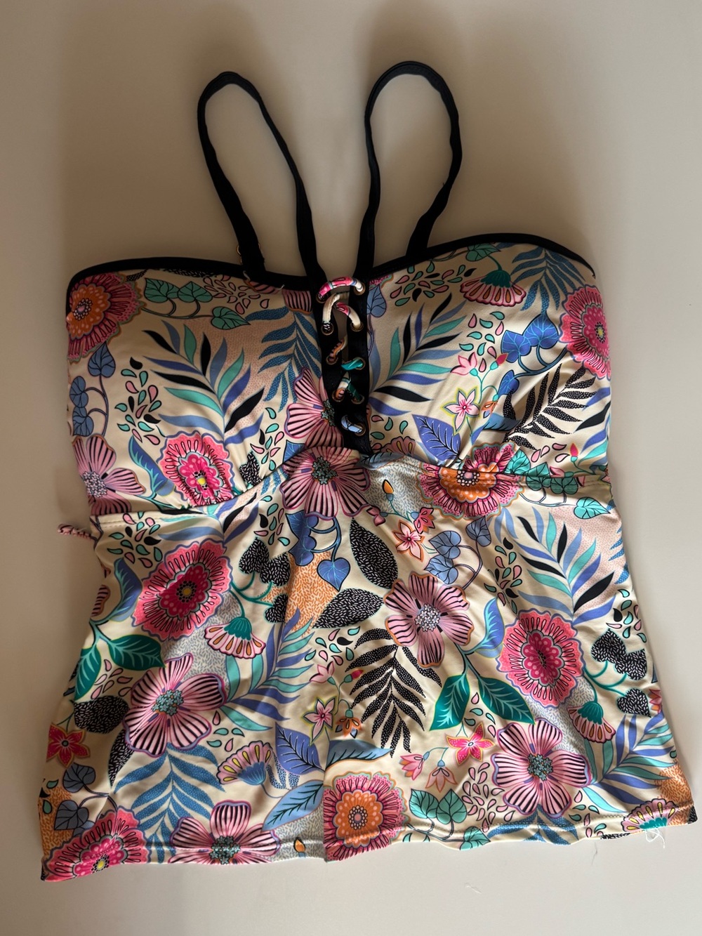 Tankini with tie up detail